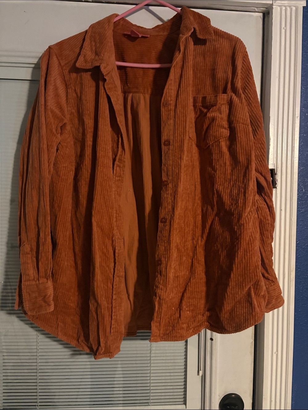 Woman Within Corduroy Button-Up Jacket - Rust